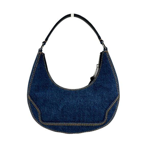 NEW Marc Jacobs Denim Cruiser Crescent Satchel Shoulder Bag Blue Handbag Purse - Picture 3 of 5